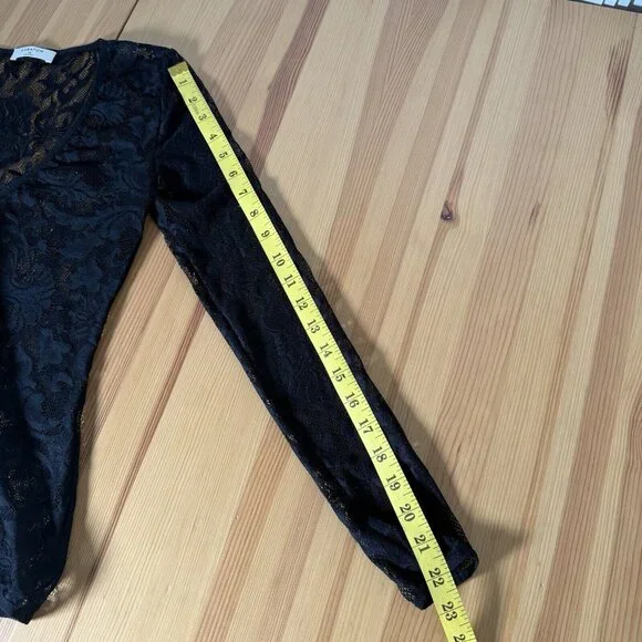 Atitzia Babaton Mesh Long Sleeve Top Corporate Goth Whimsigoth Feminine Lace XS - Picture 8 of 11